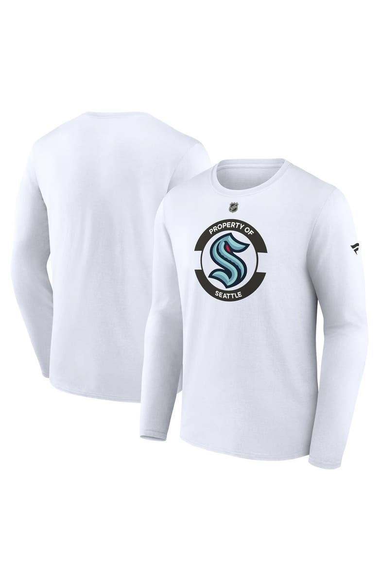 FANATICS Men's Fanatics White Seattle Kraken Authentic Pro Core Secondary Long Sleeve T-Shirt, Main, color, White