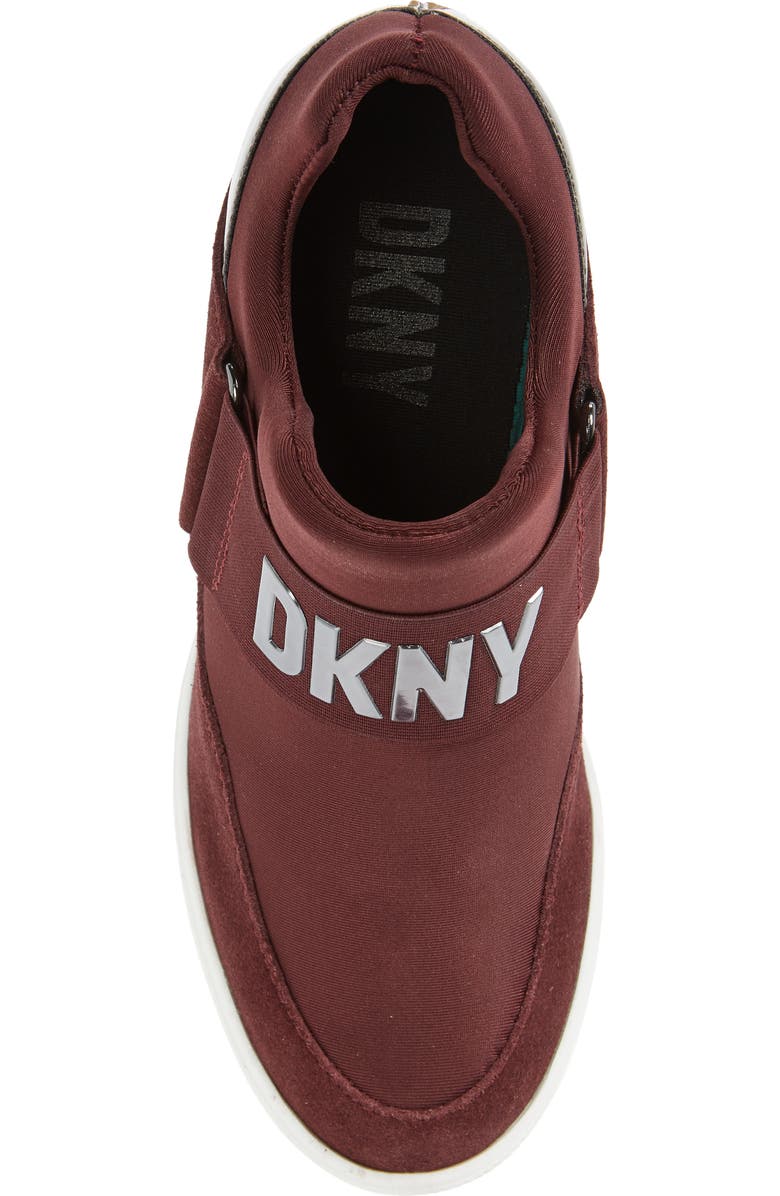 DKNY Cosmos Wedge Sneaker, Alternate, color, Bordeaux