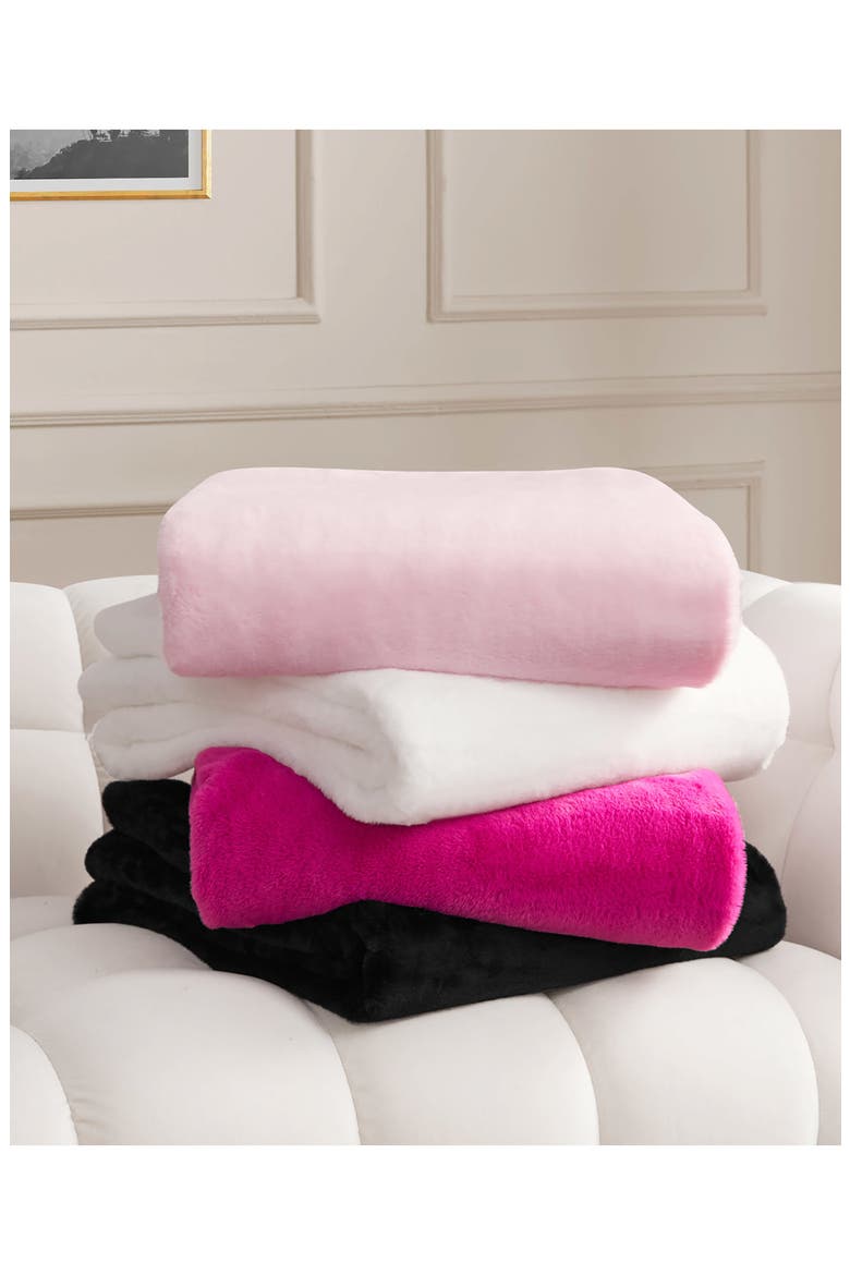 Plush Throw Blanket, Alternate, color, WHITE