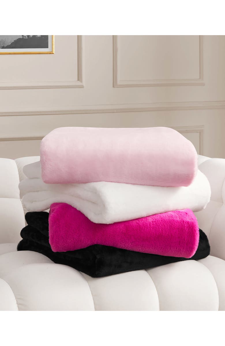 Juicy Couture Plush Throw Blanket, Alternate, color, White