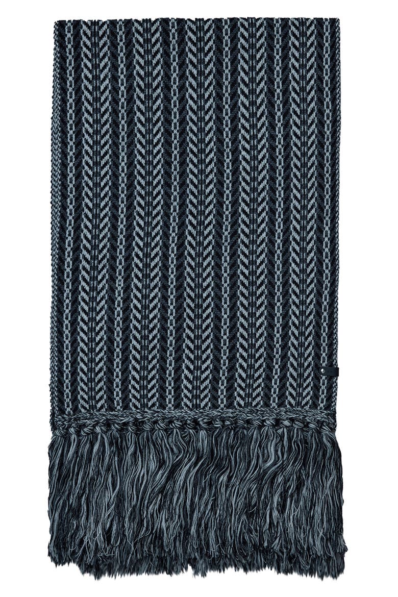 Mona Wool Blend Scarf, Main, color, CARBON