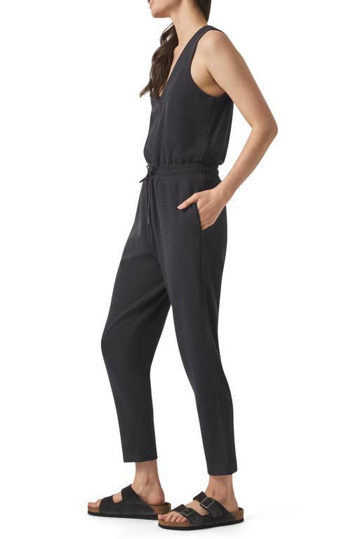 Splendid Waffle Scuba Tank Jumpsuit In Lead In Lead