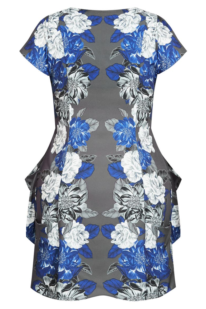 Epic Floral Zip-Up Dress, Alternate, color, SLATE EPIC FLORAL