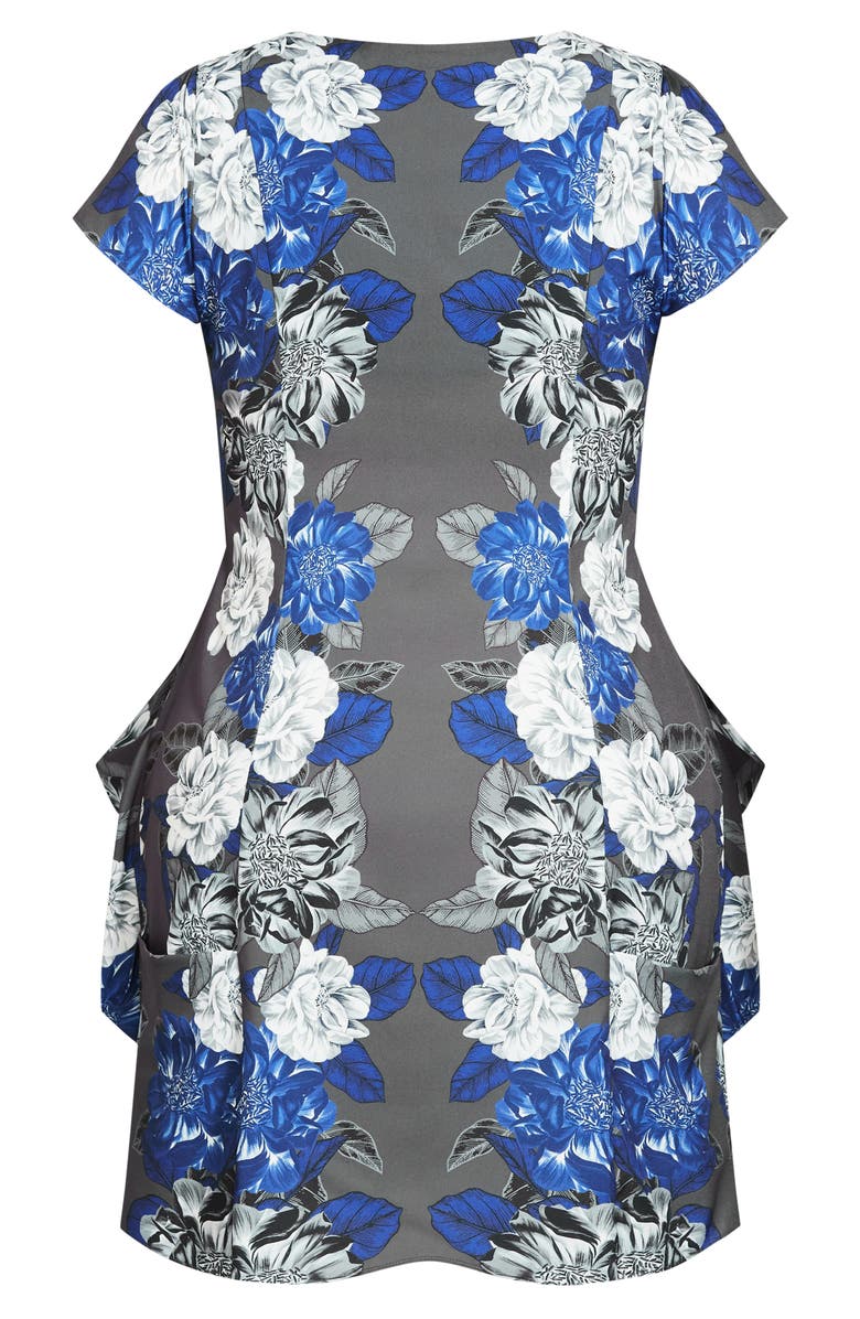 City Chic Epic Floral Zip-Up Dress, Alternate, color, 