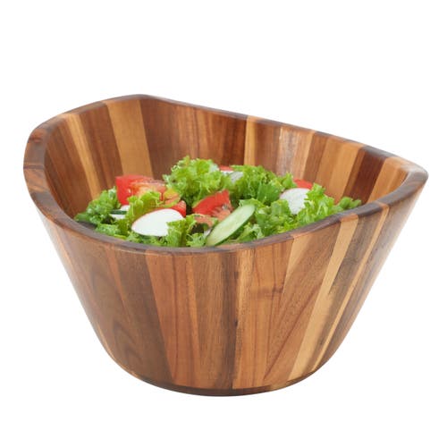 Megachef 11.75 Inch Acacia Wood Deep Salad Bowl In Brown
