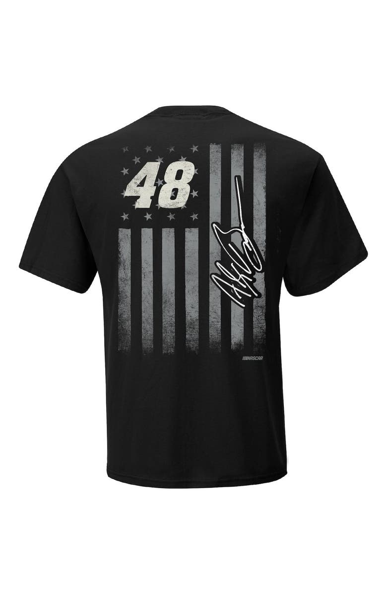 HENDRICK MOTORSPORTS TEAM COLLECTION Men's Hendrick Motorsports Team Collection Black Alex Bowman Tonal Flag T-Shirt, Alternate, color, Black