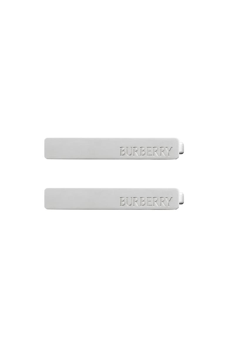 Burberry Logo Hair Clips, Main, color, Palladio