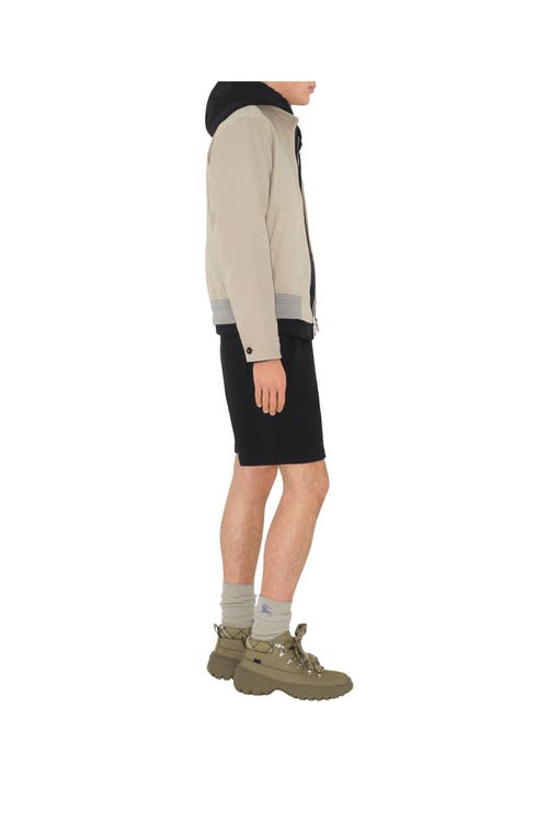 Burberry Ekd Badge Cotton Shorts In Black
