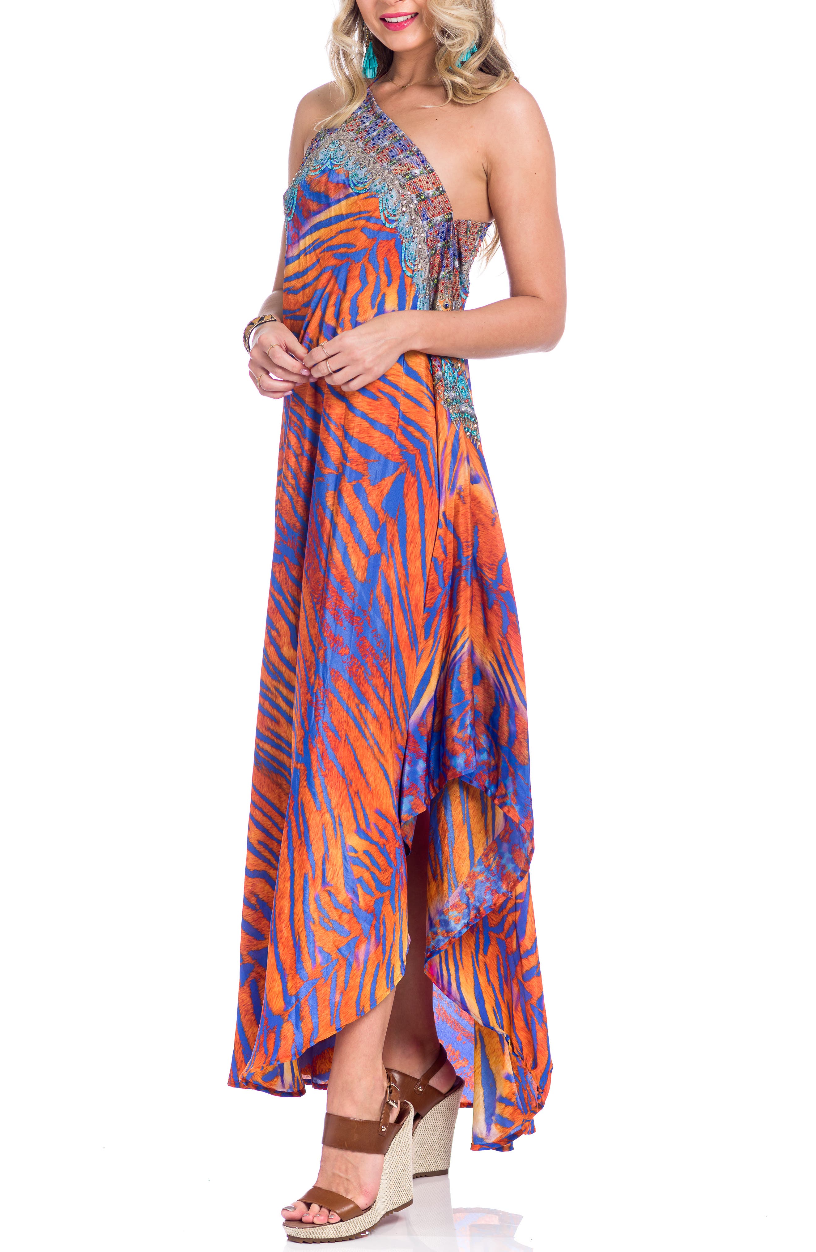RANEES Three Way Handkerchief Hem Maxi Dress