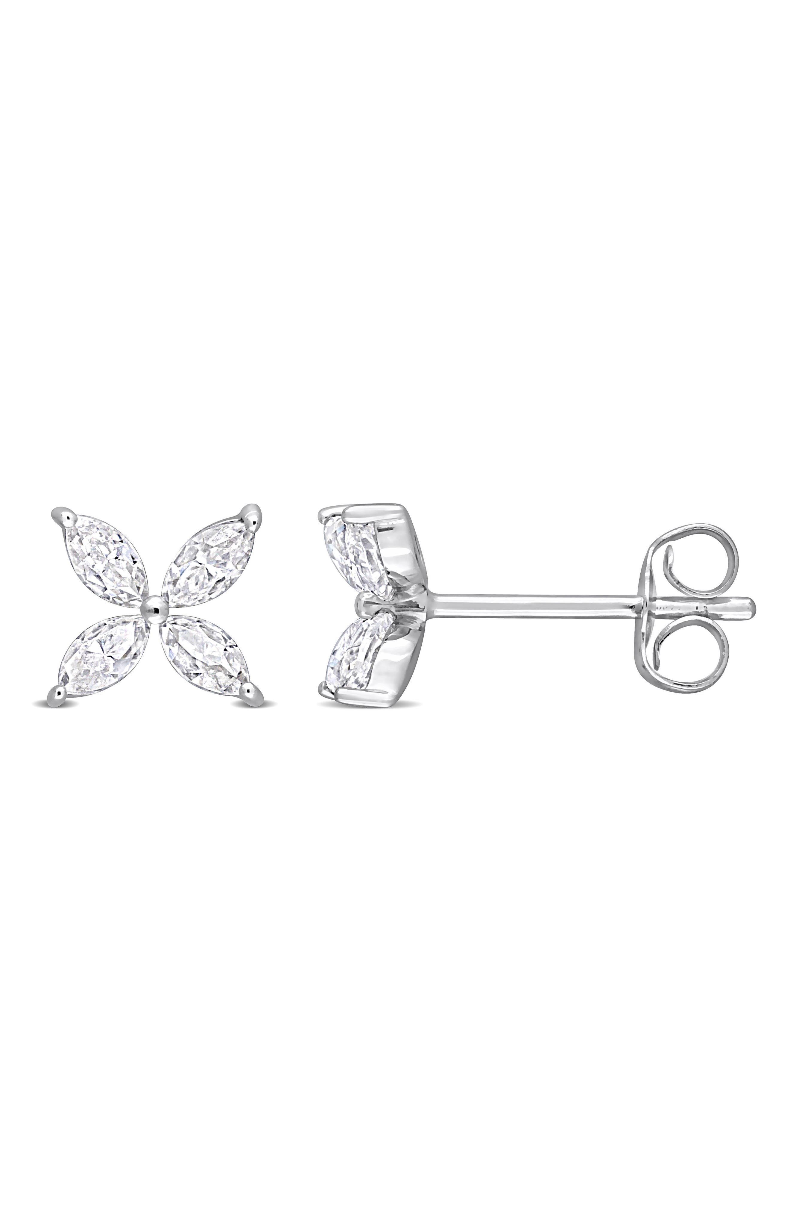 DELMAR Lab Created Moissanite Stud Earrings