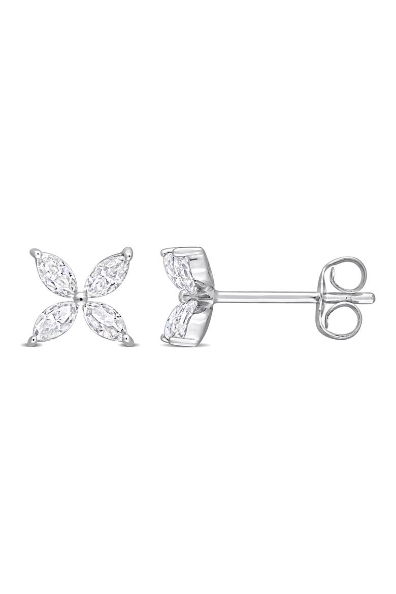 Lab Created Moissanite Stud Earrings, Main, color, WHITE