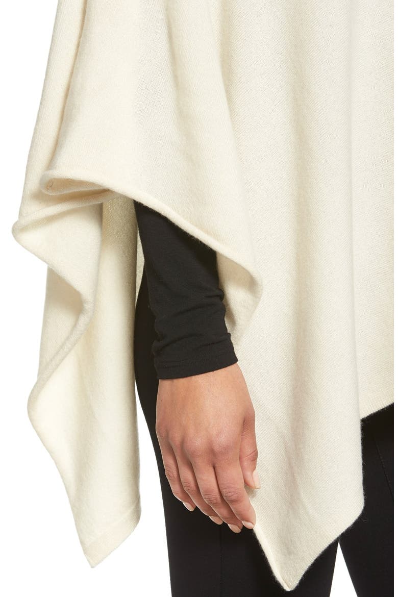 Cashmere Poncho, Alternate, color, SOFT WHITE