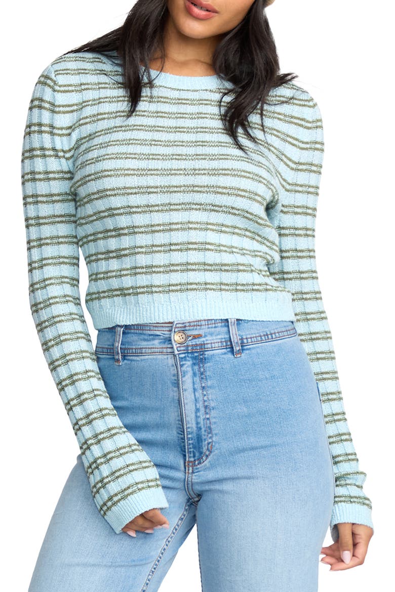 Clare Rib Crop Sweater, Main, color, MISTY BLUE