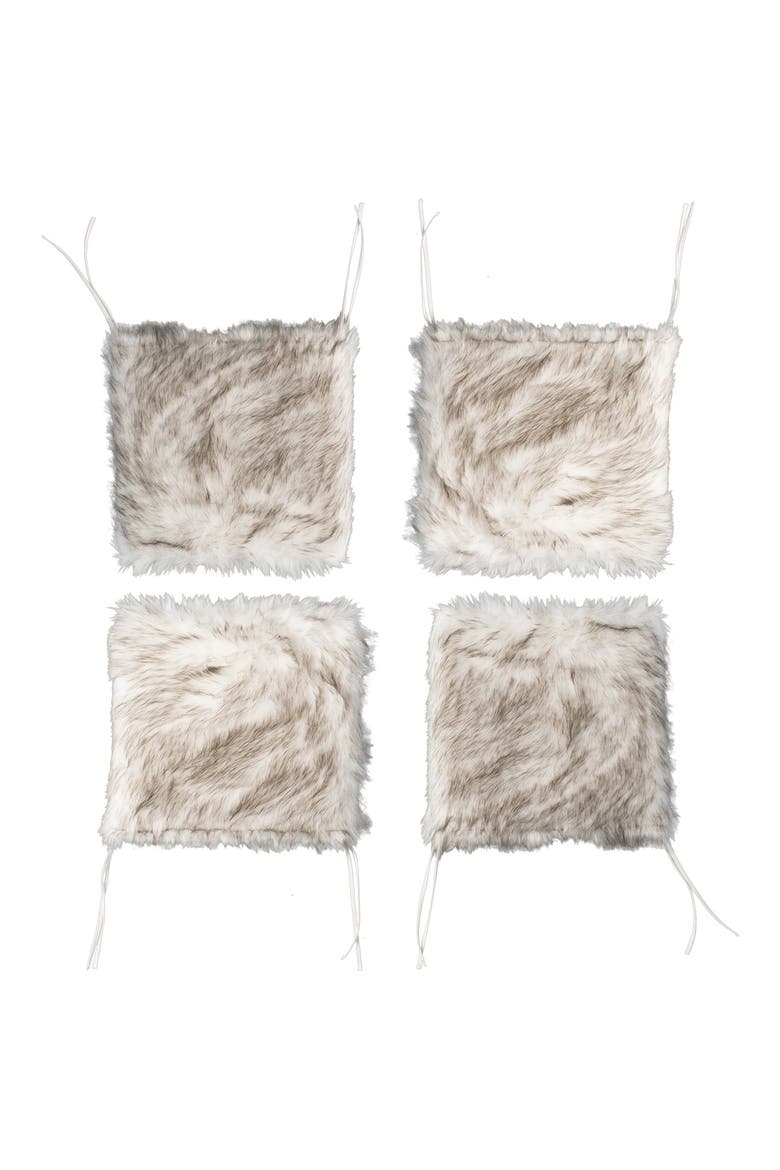 Laredo Set of 4 Faux Fur Seat Cushions, Main, color, GRADIENT CHOCOLATE