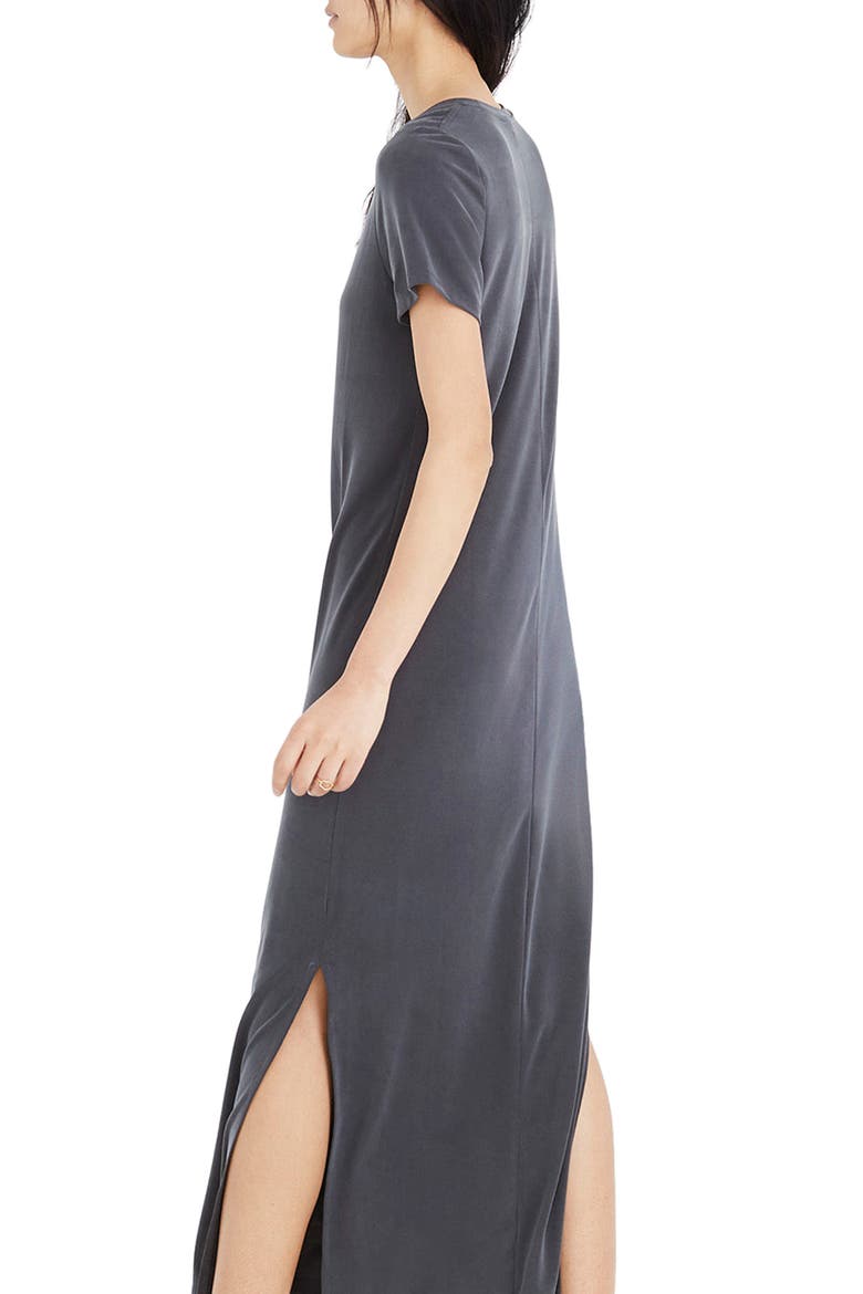 Sandwashed Maxi T-Shirt Dress, Alternate, color, DARK METAL