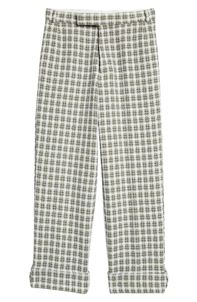 Thom Browne Fit 2 Fray Edge Plaid Tweed Trousers, Alternate, color, 