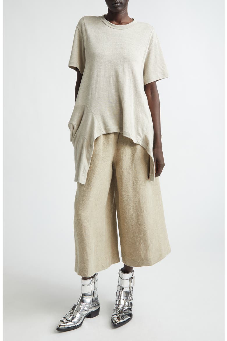 Thick Linen Jersey T-Shirt, Alternate, color, ECRU