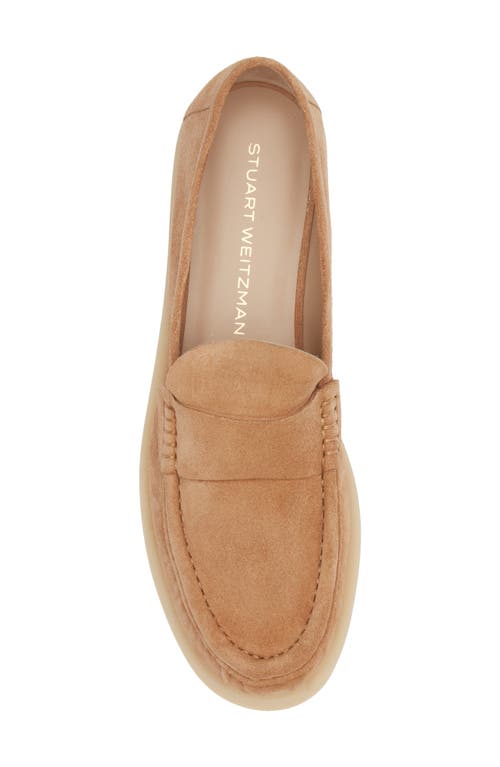 Stuart Weitzman Blake Suede Loafer In Brown
