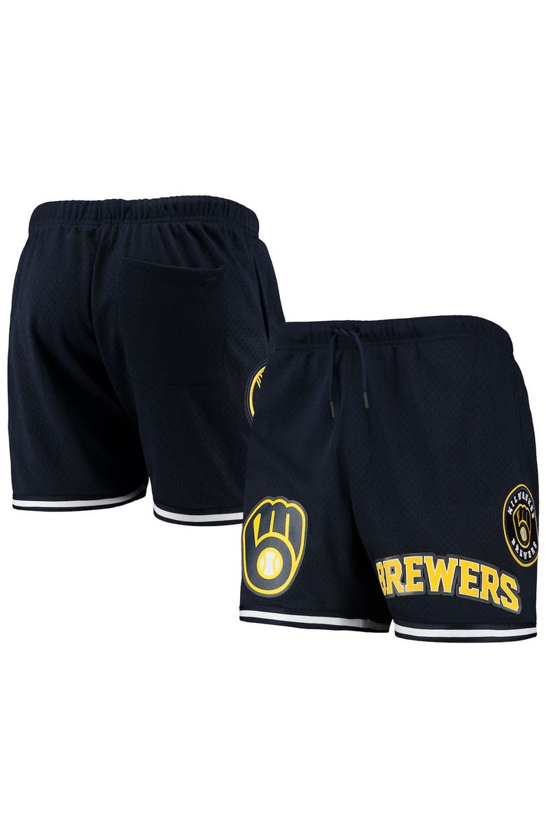 PRO STANDARD Men's Pro Standard Navy Milwaukee Brewers Logo Mesh Shorts, Main, color, Navy