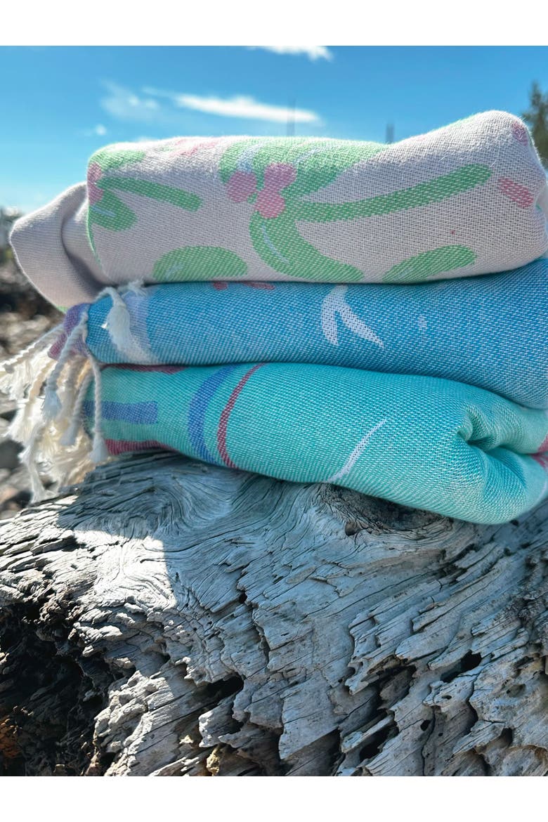 Oversized 37" x 71" Preppy Turkish Beach Towel by Ramus & Co, Alternate, color, Regatta