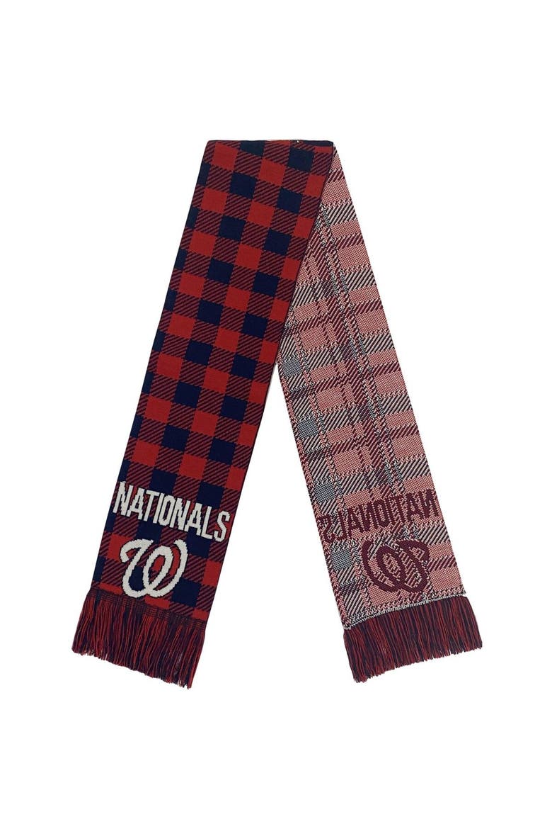 Washington Nationals Plaid Color Block Scarf, Main, color, Red
