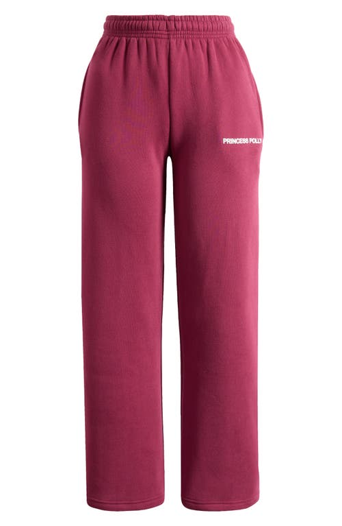 Princess Polly Logo Drawstring Sweatpants In Purple