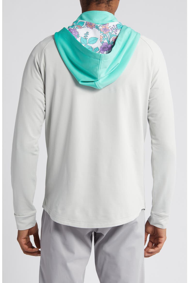 Logan Colorblock Half Zip Hoodie, Alternate, color, CACTUS