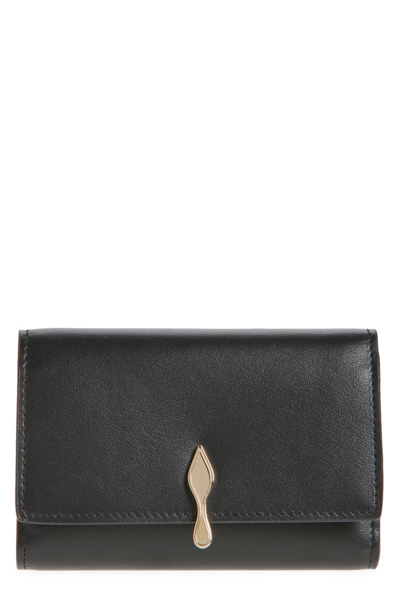 Bettina Leather Cardholder, Main, color, BLACK/ GOLD
