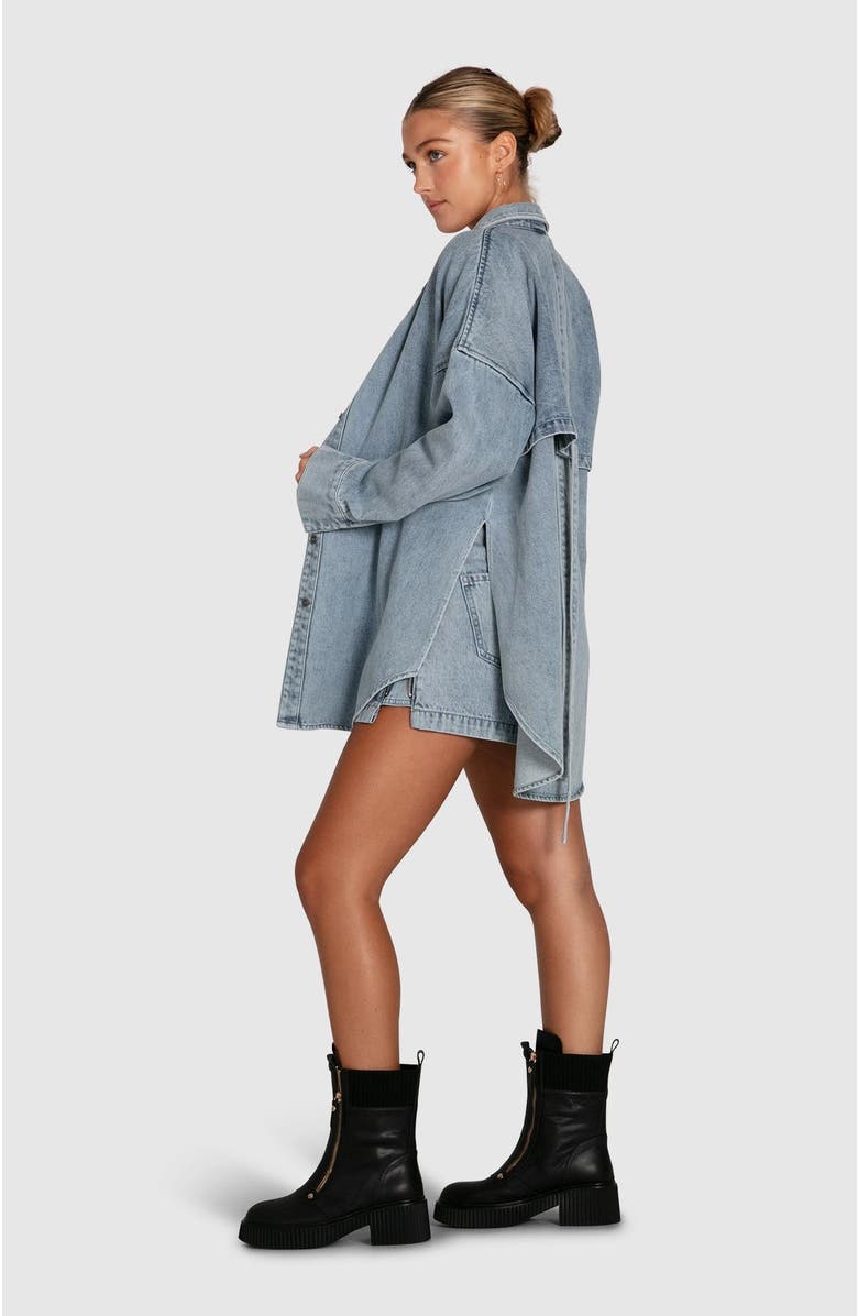 Belle & Bloom Into Him Oversized Denim Shirt, Alternate, color, Stonewash