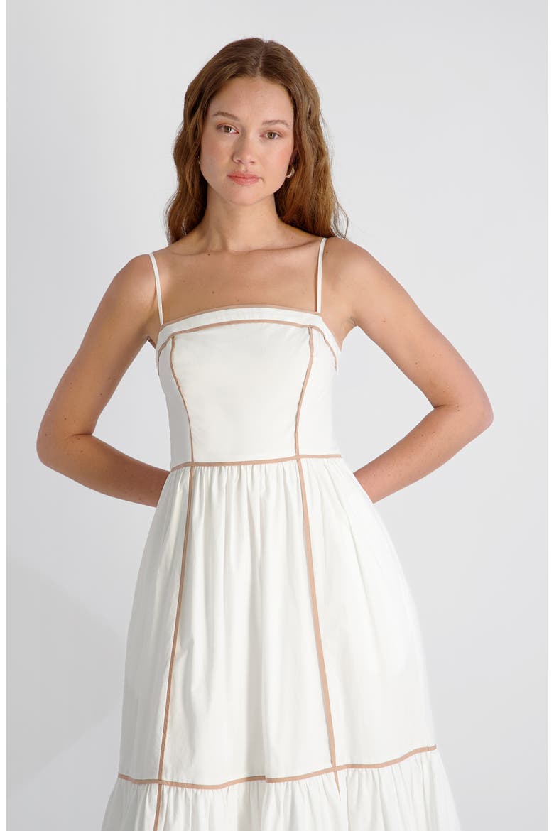 Cambria Contrast Trim Cotton Maxi Dress, Alternate, color, SUMMER WHITE