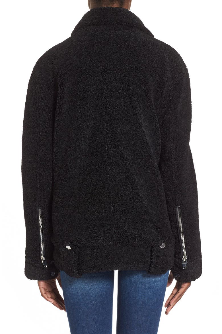 'Teddy' Moto Jacket, Alternate, color, BLACK
