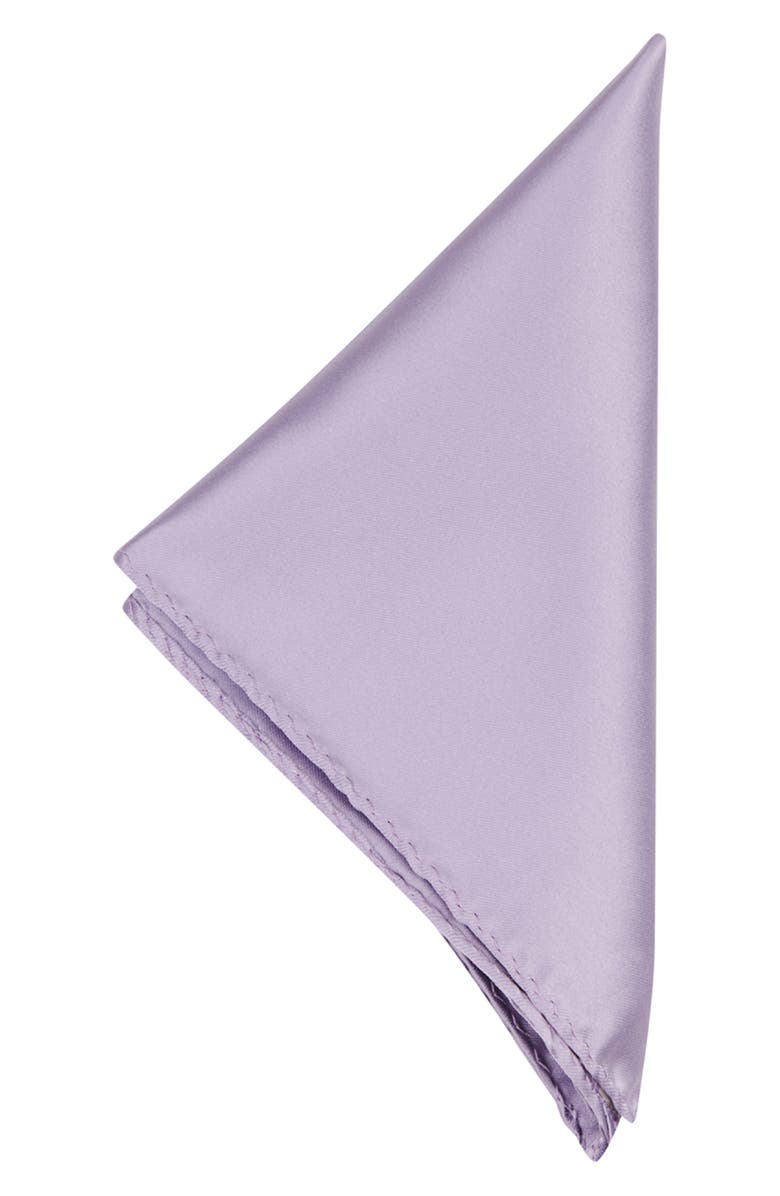 CONSTRUCT Solid Satin Pocket Square, Alternate, color, Lavender