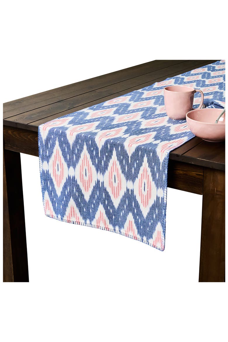 Ikat Cotton Table Runner, Alternate, color, BLUE MULTI