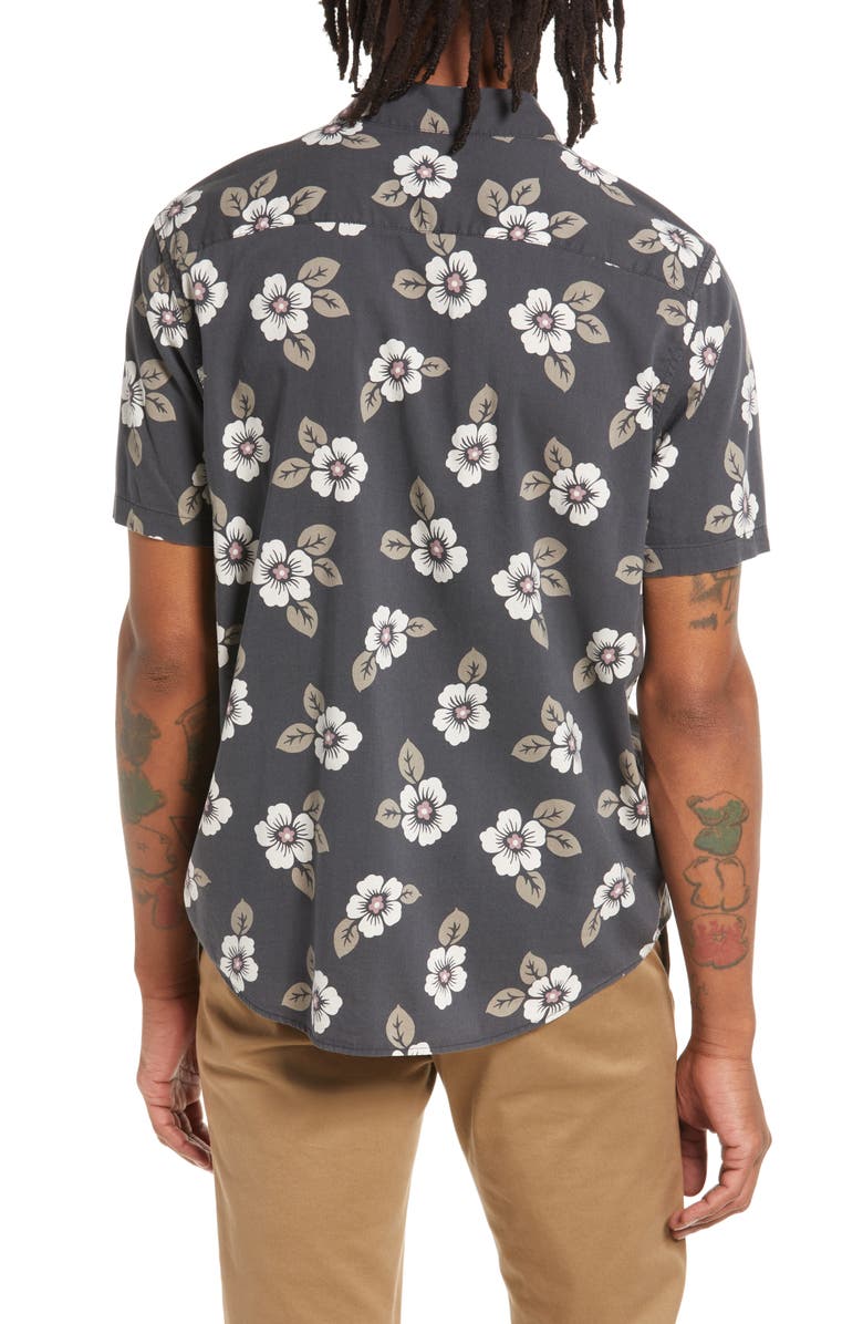 RVCA Botanical Short Sleeve Button-Up Shirt, Alternate, color, 
