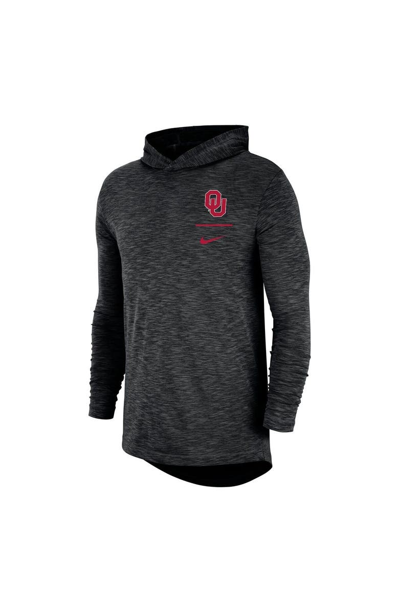 Nike Men's Nike Black Oklahoma Sooners Slub Performance Long Sleeve Hoodie T-Shirt, Alternate, color, Black
