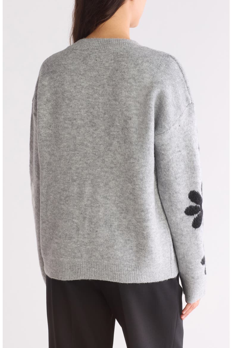 Daisy Jacquard Sweater, Alternate, color, H. GREY FLORAL