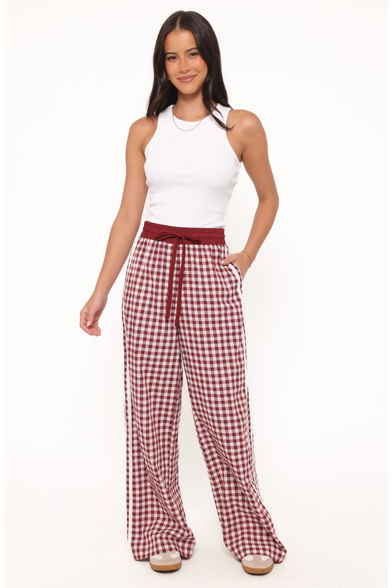 Lawson Cotton Track Pants, Alternate, color, BURGUNDY GINGHAM