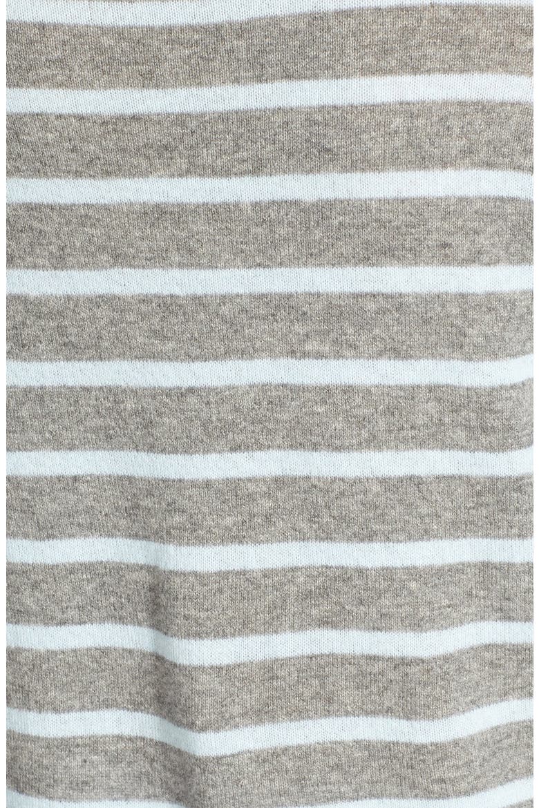 'Rica F' Stripe Cashmere Sweater, Alternate, color, HEATHER GREY/ HEATHER MINERAL