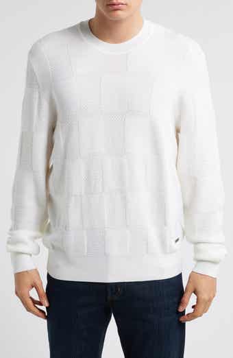 Bugatchi Jacquard Check Merino Wool Sweater