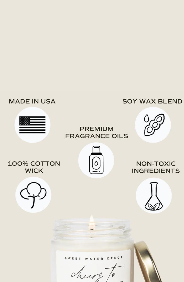 SWEET WATER DECOR Cheers Milestone Scented Candle, Alternate, color, 