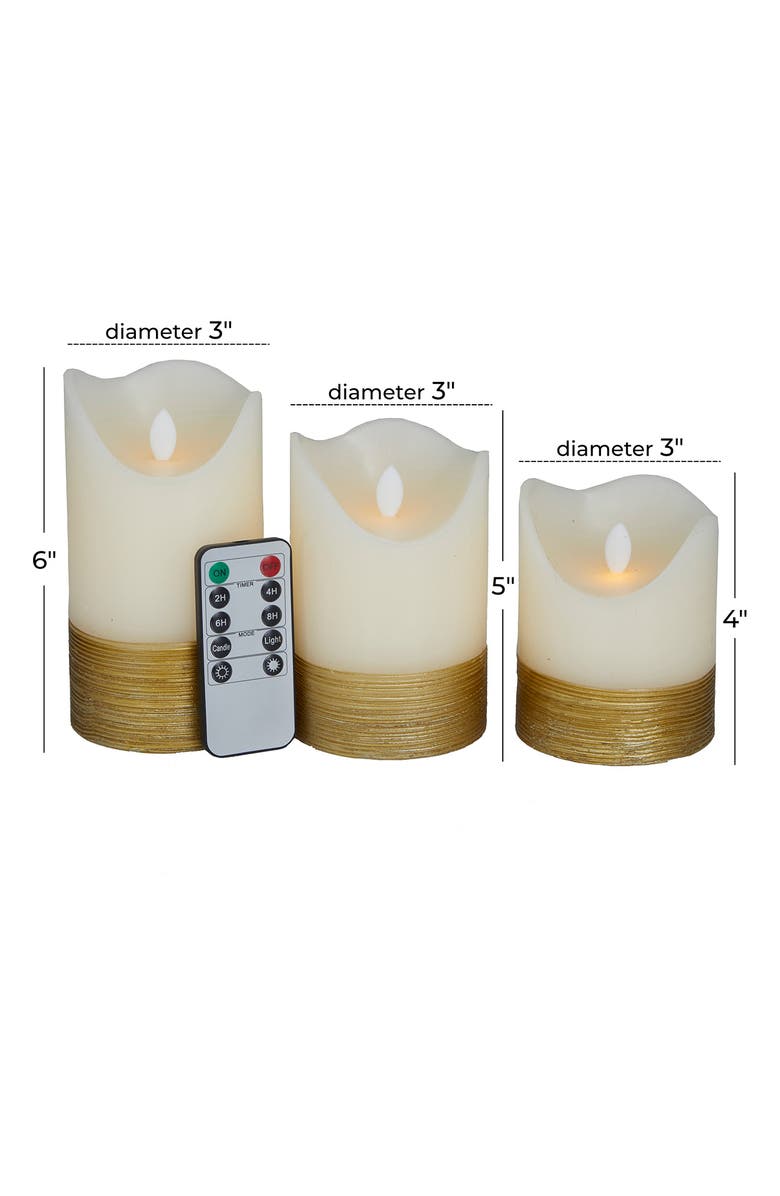 SONOMA SAGE HOME Gold Wax Gold Base Flameless Candle with Remote Control, Alternate, color, 