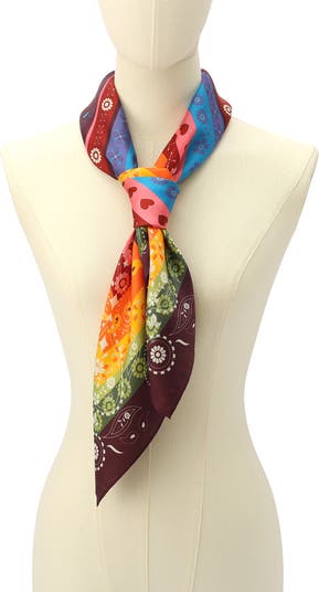 Folk Print Square Scarf