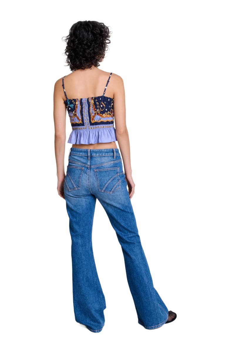 maje Embroidered flared jeans, Alternate, color, 