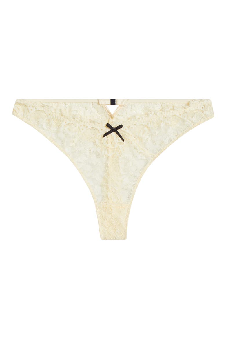 Bianca Lace Thong, Alternate, color, BUTTERCUP