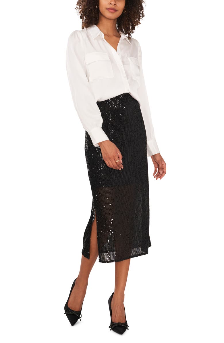 Vince Camuto Puff Sleeve Button-Up Shirt, Alternate, color, 