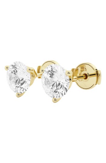 Badgley Mischka Collection Round Cut Lab Created Diamond Stud Earrings In 1.5 Ctw Yellow Gold