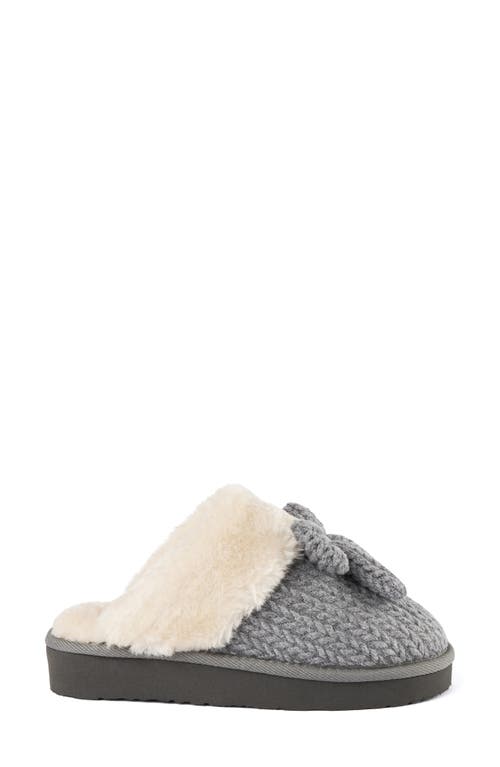 Minnetonka Bowelle Faux Fur Scuff Slipper In Gray