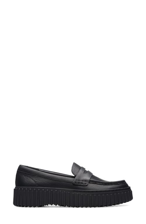 Clarks Torhill Penny Leather Loafer In Black