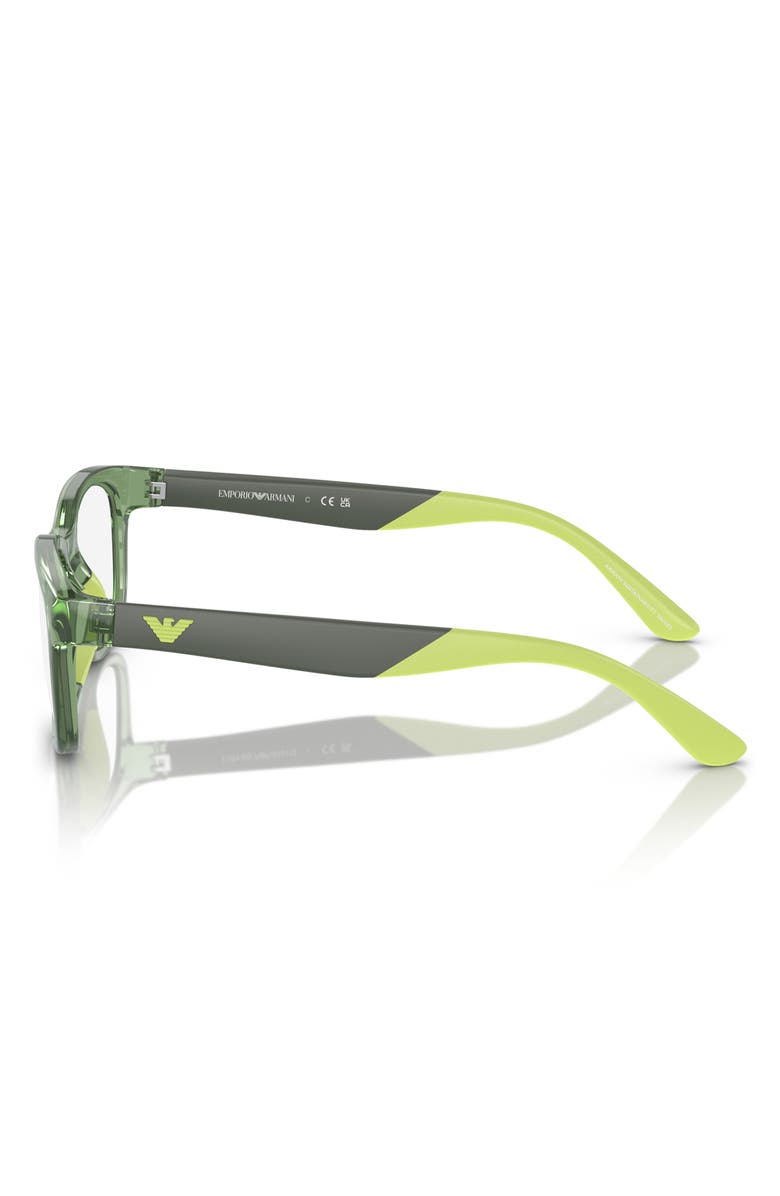 Emporio Armani Kids' 47mm Pillow Optical Glasses, Alternate, color, Shiny Green / Demo Lens