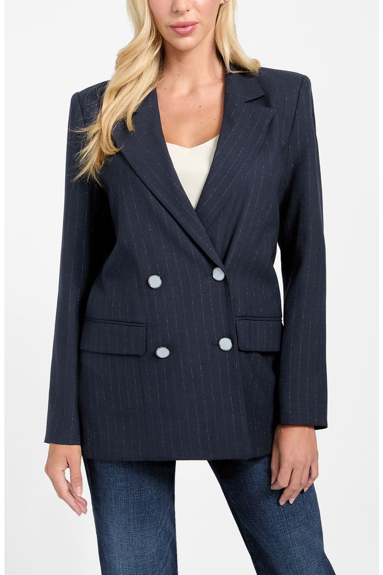 Zanita Double Breasted Blazer, Alternate, color, DARK BLUE
